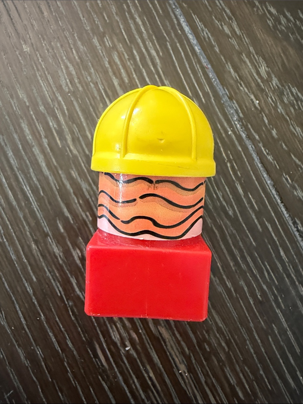 Mega Bloks Kids Vintage Yellow Helmet Construction Figure Red Hair - Picture 2 of 4